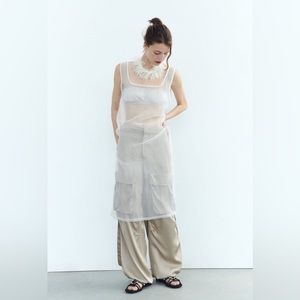 COPY - Zara (Monaco store) Organza Midi Dress - sheer